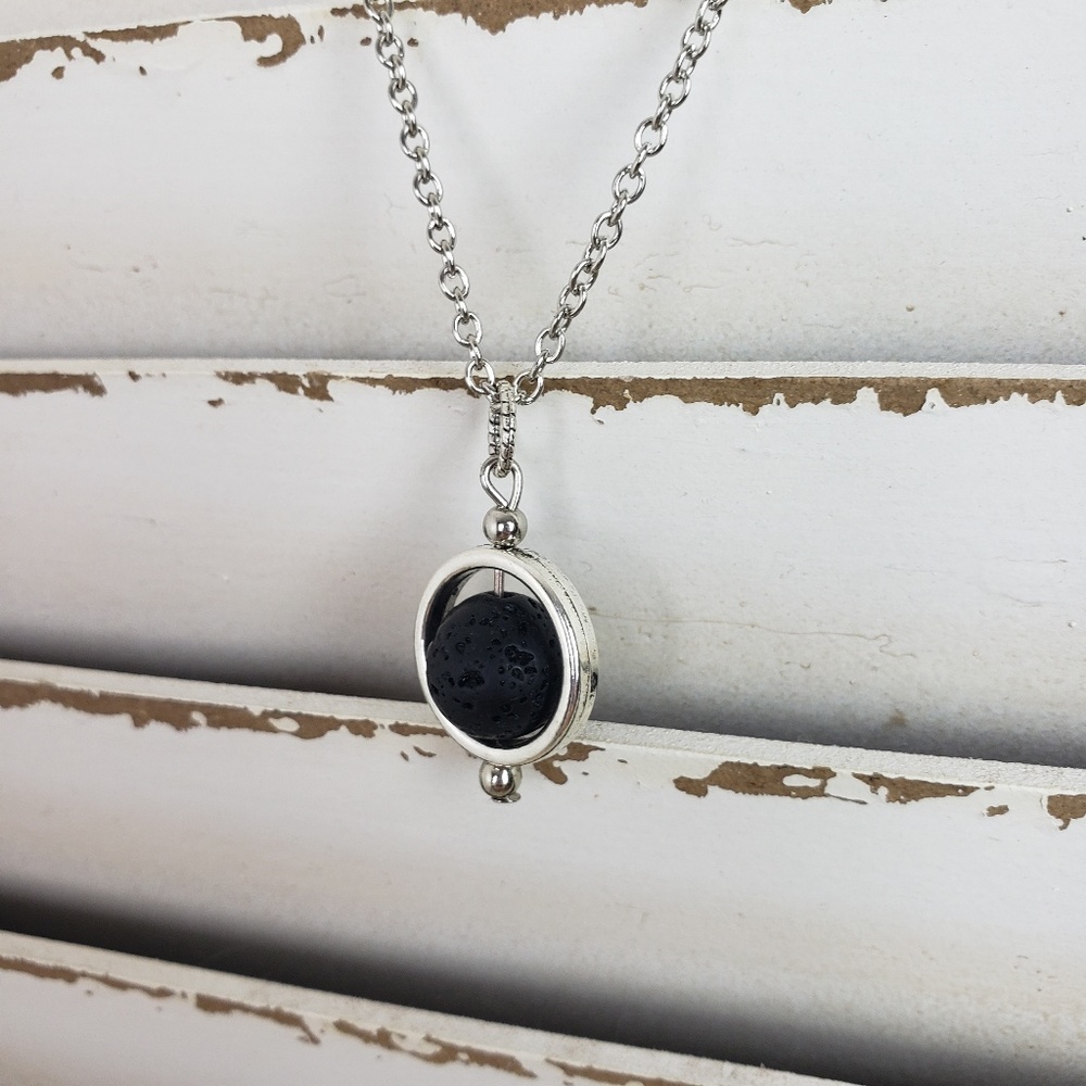 Lava Rock Essential Oil Diffuser Pendant Necklace - Picture 4 of 6